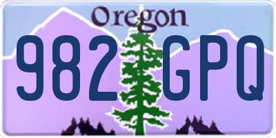OR license plate 982GPQ