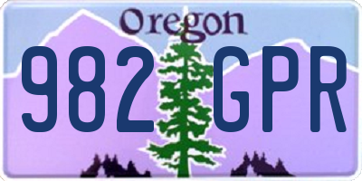 OR license plate 982GPR