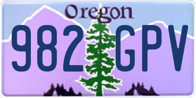 OR license plate 982GPV