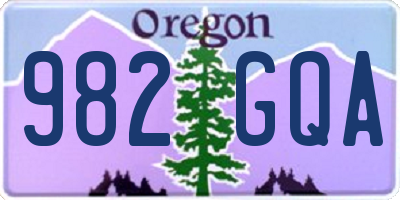 OR license plate 982GQA