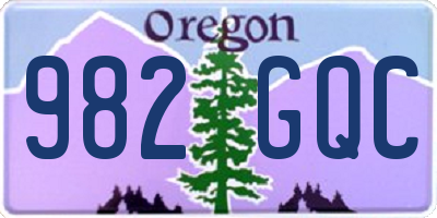 OR license plate 982GQC
