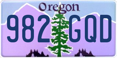 OR license plate 982GQD