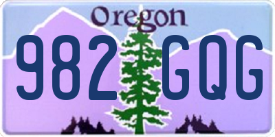 OR license plate 982GQG