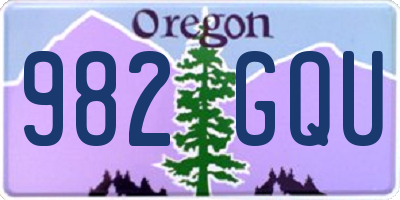 OR license plate 982GQU