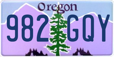 OR license plate 982GQY