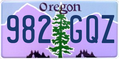 OR license plate 982GQZ