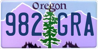 OR license plate 982GRA