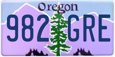 OR license plate 982GRE
