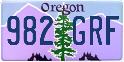 OR license plate 982GRF