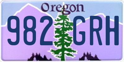 OR license plate 982GRH