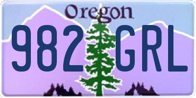 OR license plate 982GRL