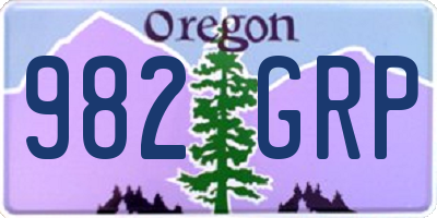 OR license plate 982GRP