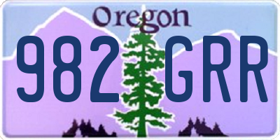 OR license plate 982GRR