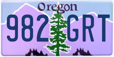 OR license plate 982GRT