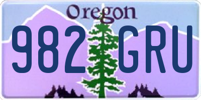 OR license plate 982GRU