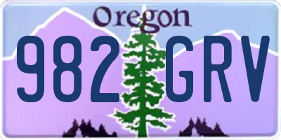 OR license plate 982GRV