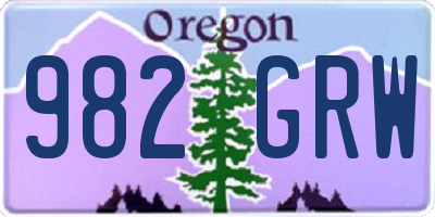 OR license plate 982GRW