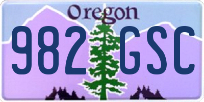 OR license plate 982GSC