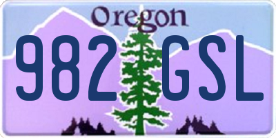 OR license plate 982GSL