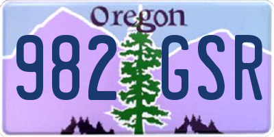 OR license plate 982GSR
