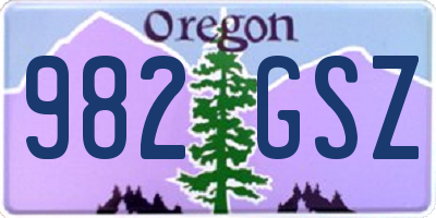 OR license plate 982GSZ