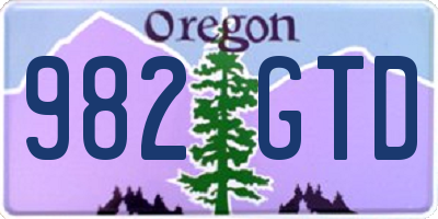 OR license plate 982GTD