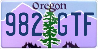 OR license plate 982GTF