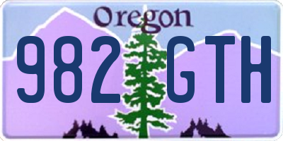 OR license plate 982GTH