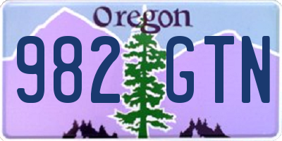 OR license plate 982GTN