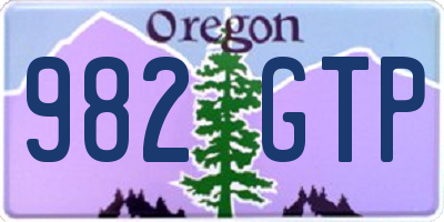OR license plate 982GTP
