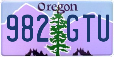 OR license plate 982GTU