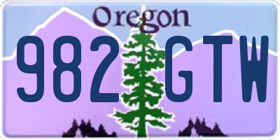 OR license plate 982GTW
