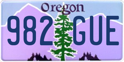 OR license plate 982GUE