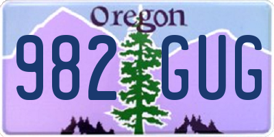 OR license plate 982GUG