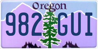 OR license plate 982GUI