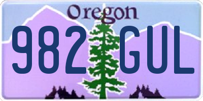 OR license plate 982GUL