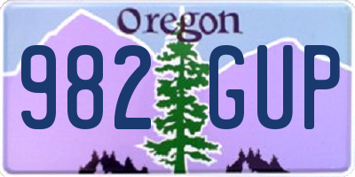 OR license plate 982GUP
