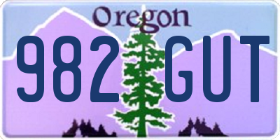 OR license plate 982GUT