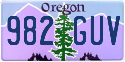 OR license plate 982GUV