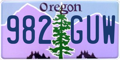 OR license plate 982GUW