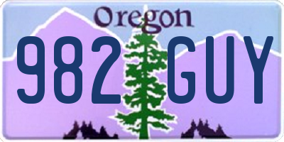 OR license plate 982GUY