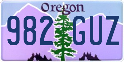 OR license plate 982GUZ