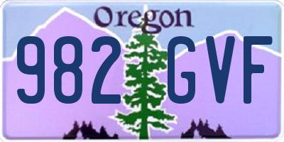 OR license plate 982GVF