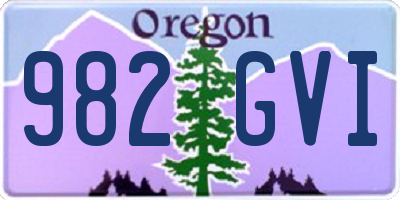 OR license plate 982GVI