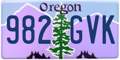 OR license plate 982GVK