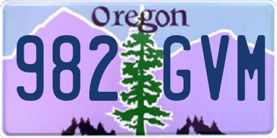 OR license plate 982GVM