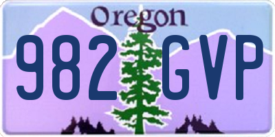OR license plate 982GVP