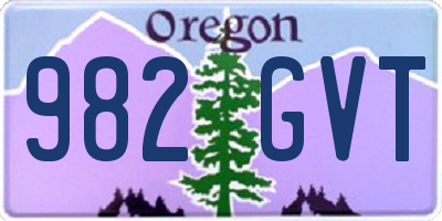 OR license plate 982GVT