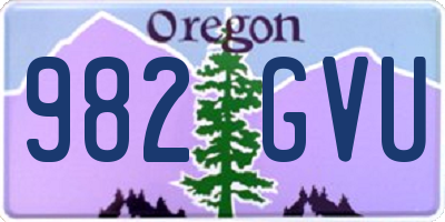 OR license plate 982GVU