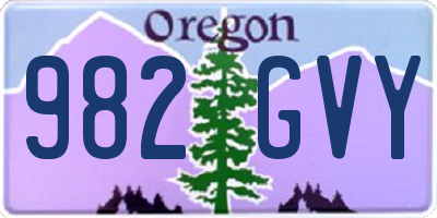 OR license plate 982GVY